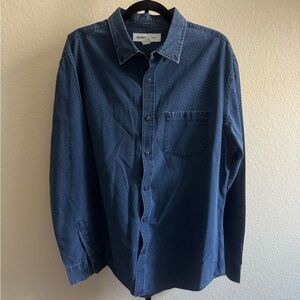 Old Navy Men's Navy Dot-Pattern Button-Down Shirt